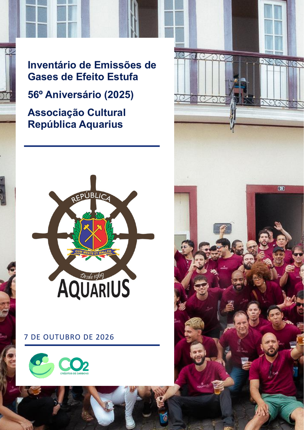 Capa do inventário de GEE da República Aquarius (2025)