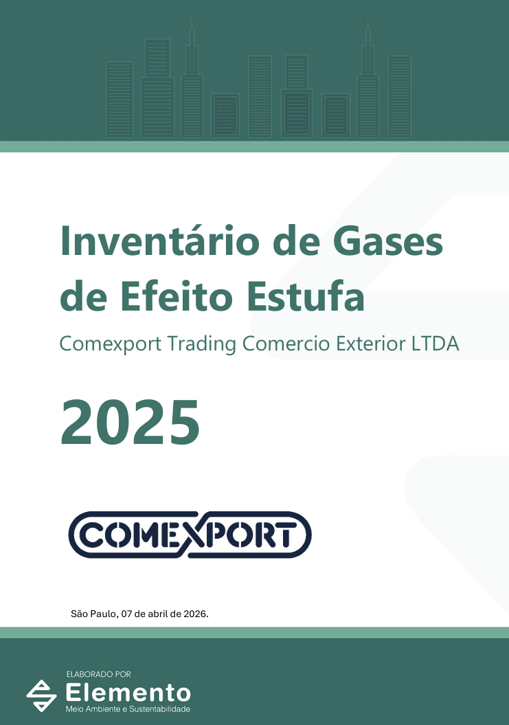 Capa do inventário de GEE da COMEXPORT (2025)