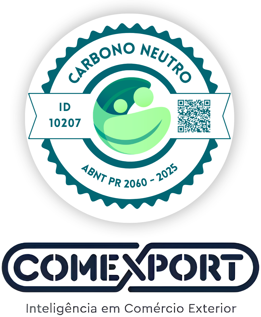 Logo da COMEXPORT com o selo Carbono Neutro CO2 de 2025