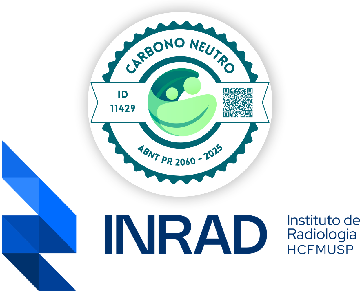 Logo da INRAD com o selo Carbono Neutro CO2 de 2025