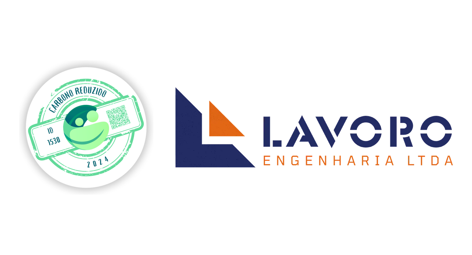 Logo da Lavoro Engenharia com o selo Carbono Reduzido CO2 de 2024