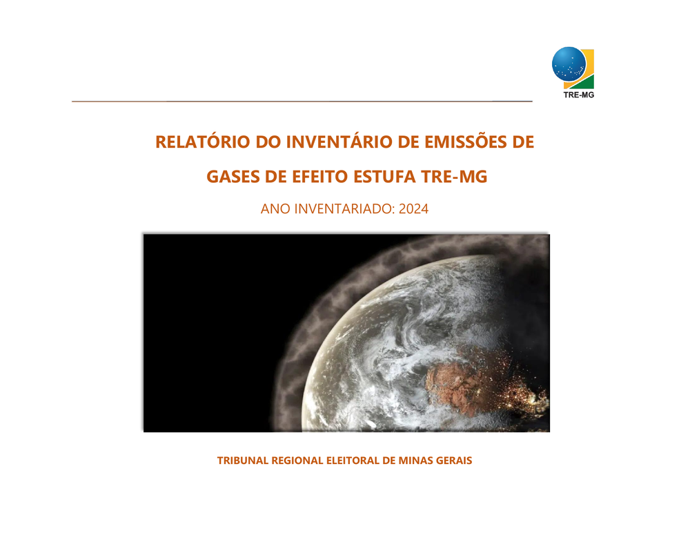 Capa do inventário de GEE da TRE-MG (2024)
