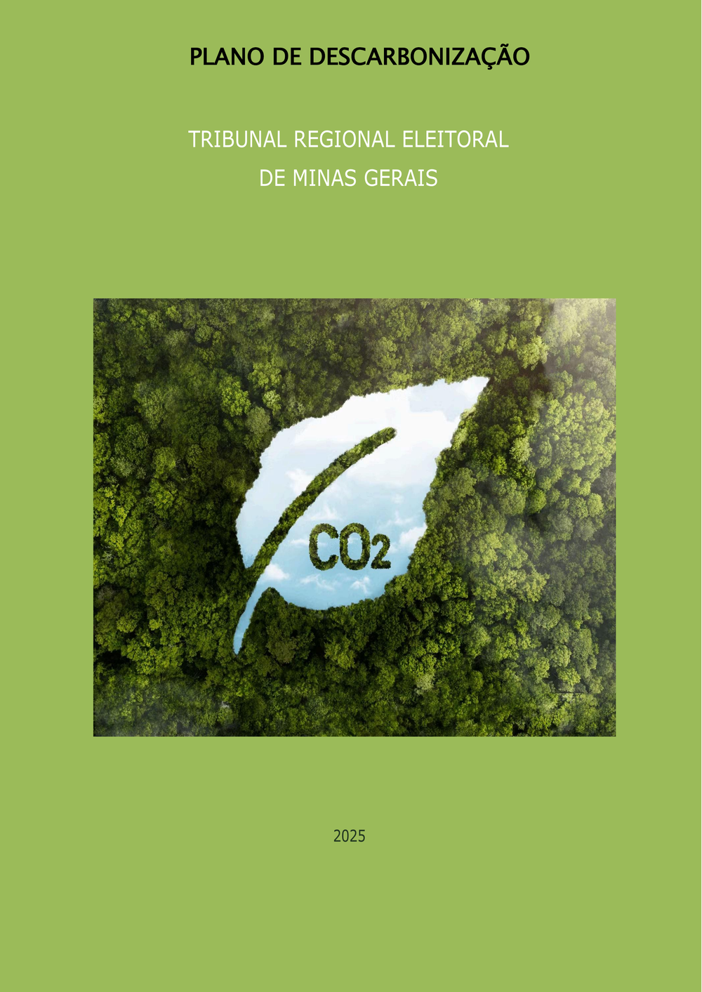 Capa do Plano de Descarbonização da TRE-MG (2024)