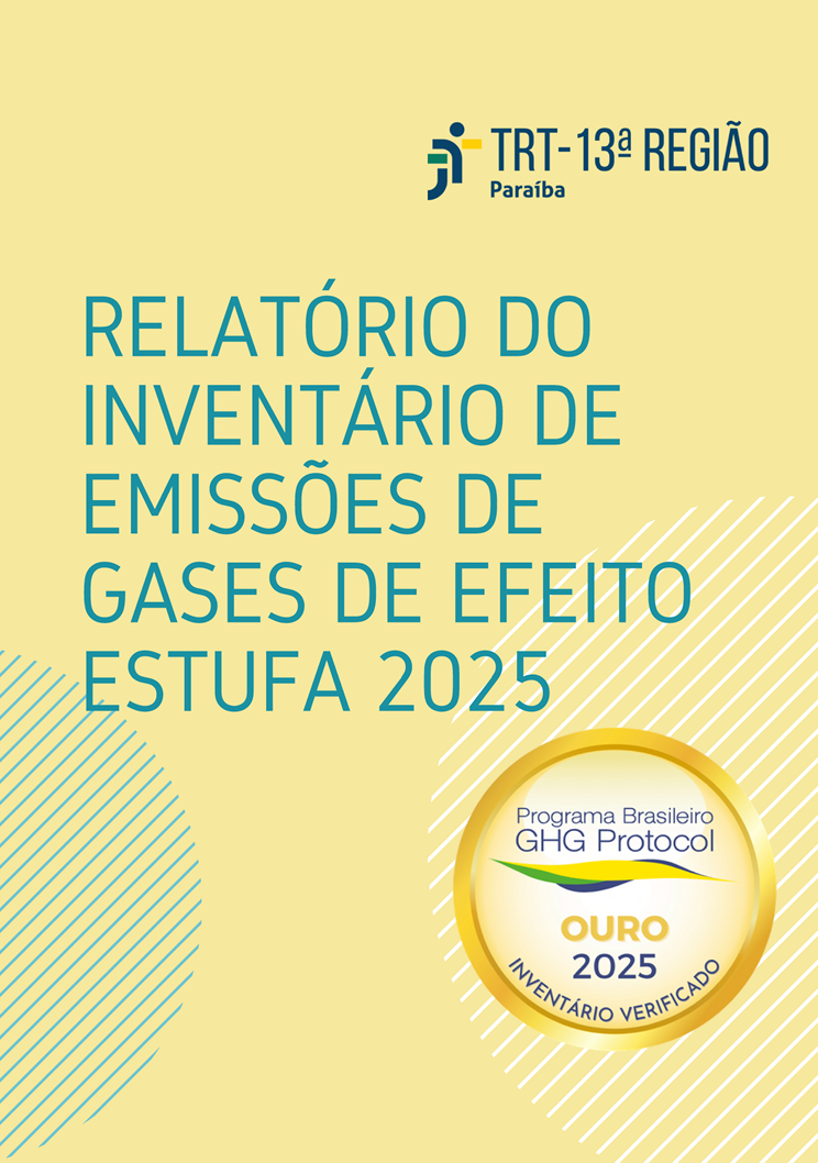 Capa do inventário de GEE da TRT13 (2025)