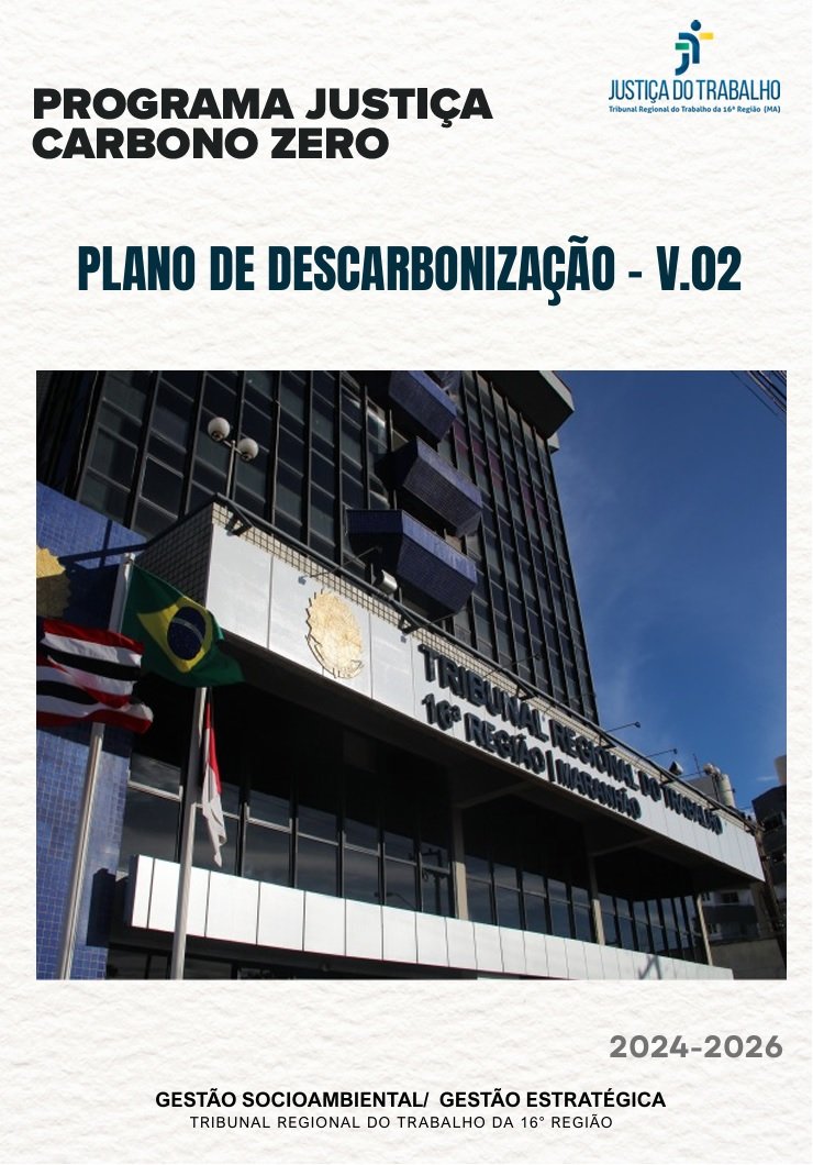 Capa do Plano de Descarbonização da TRT16 (2025)